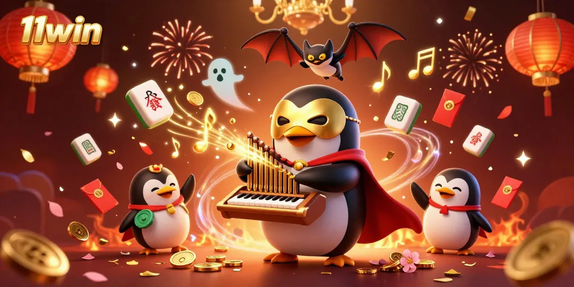 Experience thrilling gaming with 11win in a vibrant casino-themed scene featuring golden coins and rich decorations.