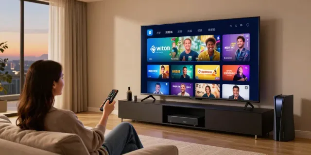 Enjoy watching channels with test iptv on a cozy home cinema setup.